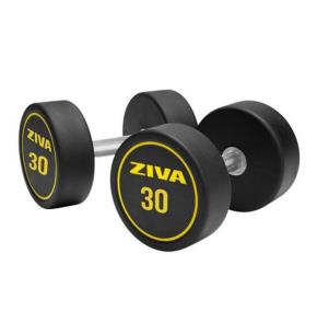 Manubri rotondi gomma Ziva Performance (paio) (Peso: 30kg)