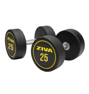 Manubri rotondi gomma Ziva Performance (paio) (Peso: 25kg)