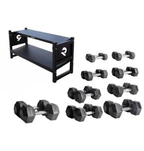 Pack Ruster Rack y Mancuernas Hexagonales 2 a 20kg