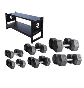 Pack Ruster Rack y Mancuernas Hexagonales 17.5 a 30kg